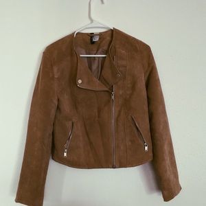 Faux Suede Moto Jacket